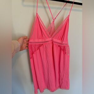 Victoria's Secret Vibrant Pink Lace babydoll lingerie